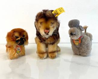 Lot 6885 Vintage Steiff Mohair Dogs Lion Peky Snobby