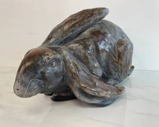 Lot 6815 Heavy Cast Stone Amalgam Rabbit Garden Statue Decor