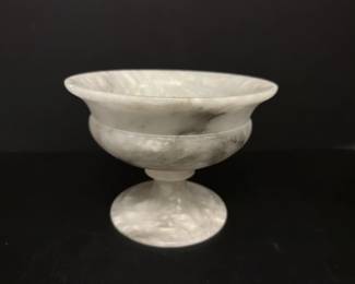 Lot 6841 Hand Carved Alabaster Pedestal Bowl