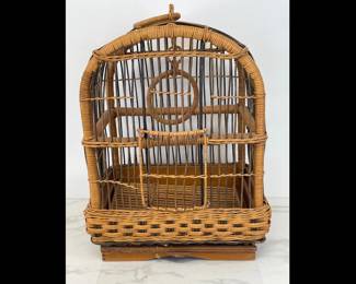 Lot 6602 Vintage Bamboo Hardwood Birdcage