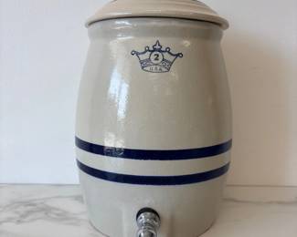 Lot 6717 Two Gallon Stoneware Crock Water Dispenser