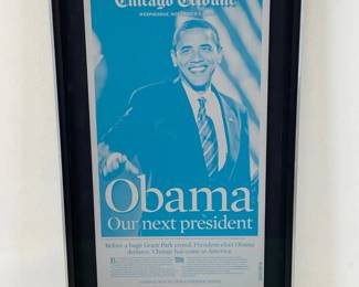 Lot 6664 Obama Election Chicago Tribune Headline Nov. 5 2008 Page Reproduction Art