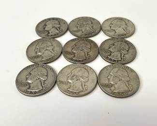 Lot 6898 US Coins 1950s Washington Silver Quarters