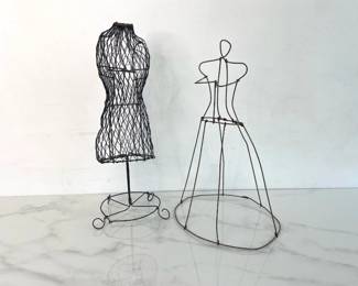 Lot 6888 Vintage Wire Mannequin Sculpture Table Top Wire Dress Form