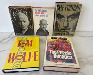 Lot 6995 Collectible Books Man Ray Jean Genet Tom Wolfe Hardcovers w Dust Jackets