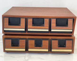 Lot 6946 Vintage 3 Drawer Cassette Tape Organizer Storage Cabinet
