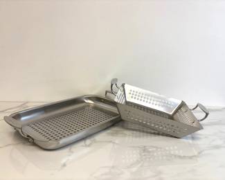 Lot 6724 AllClad Stainless Steel Grilling Baskets