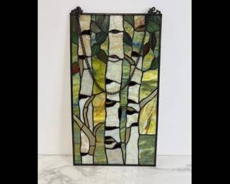 Lot 6701 Vintage Aspen Stained Glass Hanging Panel