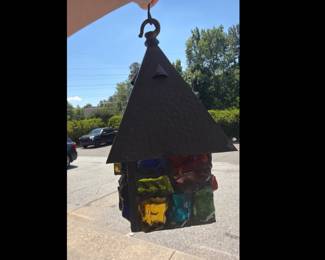 Lot 6733 MCM Vintage Peter Marsh Chunk Glass Hanging Art