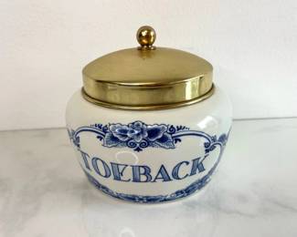 Lot 6778 Delfts Blue Toeback Tobacco Jar