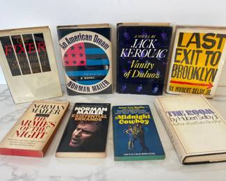 Lot 6989 Collectible 70s Era Books Norman Mailer Jack Kerouac Hubert Selby Bernard Malamud Midnight Cowboy