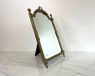 Lot 6805 Vintage Gilded Brass Vanity Mirror