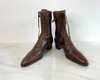 Lot 6812 Antique Victorian Edwardian Era Ladies Leather High Top Boots