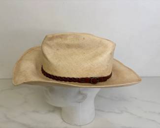 Lot 6598 Vintage Stetson 7X Shantung Straw Distressed Cowboy Hat
