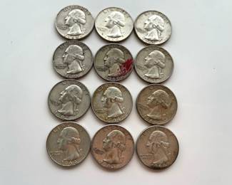 Lot 6902 US Coins Early 1960s Washington Silver Quarters