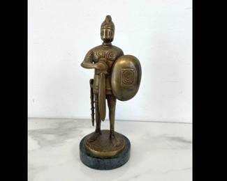 Lot 6671 Brass Armored Knight Sculpture Figurine