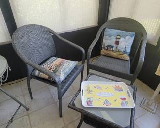 Indoor/outdoor chairs and table