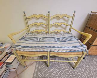 Painted ladder back settee