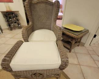 Wicker chair and ottoman, 2 available