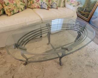 Metal and glass coffee table