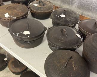 We have a various variety of Vintage Griswold,Favorite,Chicago stove ,Martin,Wagner, BSR and Lodge.