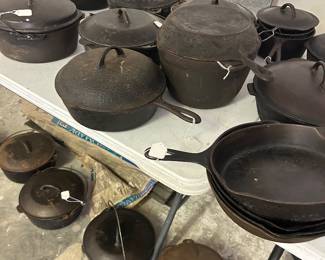 We have a various variety of Vintage Griswold,Favorite,Chicago stove ,Martin,Wagner, BSR and Lodge.