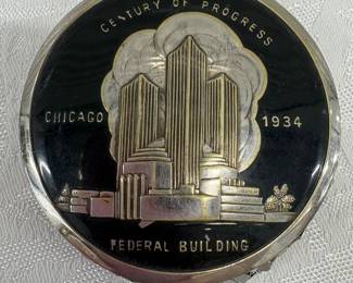 1930s Art Deco Mirrored Compact Pouch