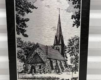 Etched Illustration Of St. Vitikirche In Heeslingen Germany