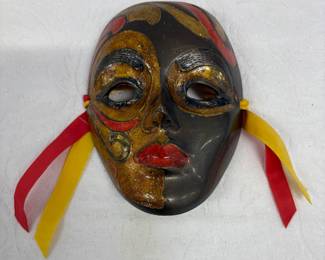 Brass Enamel Wall Mask 