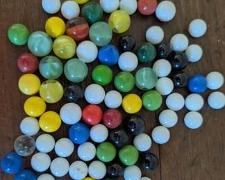 Vintage Glass Milk Glass Marbles