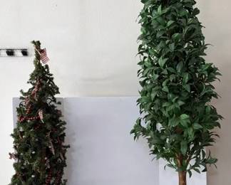 Artificial Tree In A TerraCotta Pot, Tree Painting Decorated Pine Tree