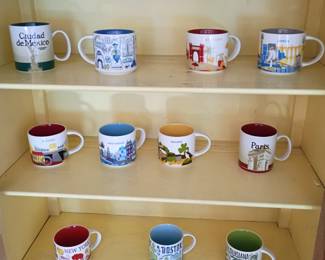 Collectibles in coffee mugs Starbucks 