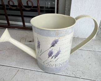 Decorative Watering Can with Lavender Motif