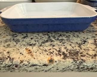 Vintage Hall China Blue Rectangular Baking Dish