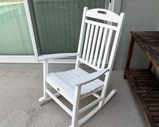 Polywood White Adirondack Rocking Chair