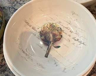 Certified International Verdura Artichoke Pasta Bowls