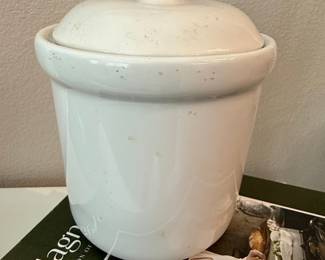 White Ceramic Covered Jar