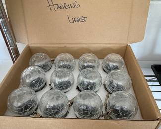 Crackle Glass Solar Hanging Lights (Set of 12)