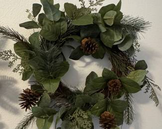 Artificial Eucalyptus, Pine, and Pinecone Wreath