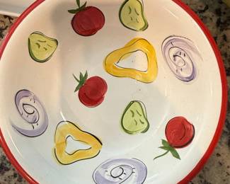 Hand-Painted Ceramic Vegetable Serving Bowls