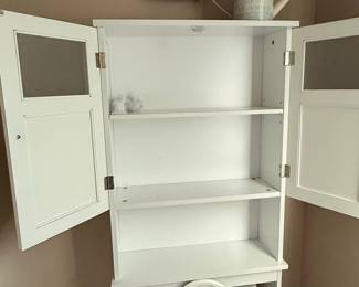 White Over-the-Toilet Storage Cabinet with Doors