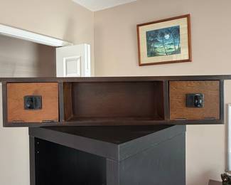 Industrial Style Wall Shelf with Drawers