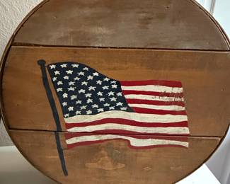 American Flag Round Wooden Shaker Box