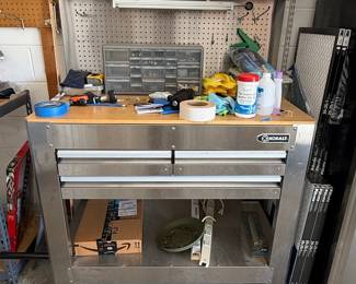 Kobalt Stainless Steel Workbench with Pegboard and Light