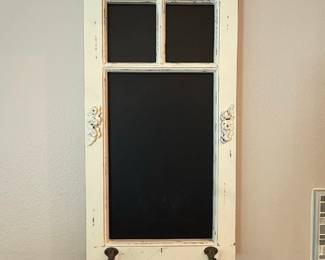 Distressed Farmhouse Chalkboard with Hooks