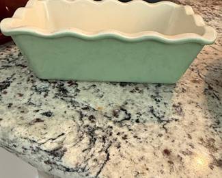 Light Green Scalloped Ceramic Loaf Pan