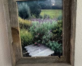 Rustic Reclaimed Wood Framed Garden Photograph