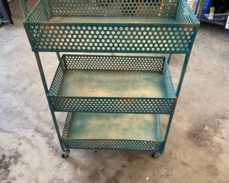Three-Tier Perforated Metal Utility Cart