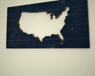 Wooden United States Map Wall Art