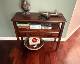 Pier 1 Imports Wooden Console Table with Drawers and Shelf